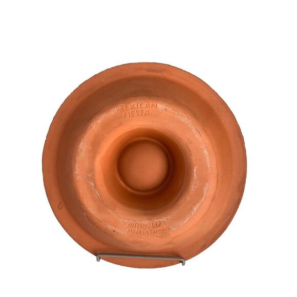 Terra Cotta Chip Dip Serving Bowl by Mexican Fiesta Party Bowl Green Southwest - Picture 5 of 12